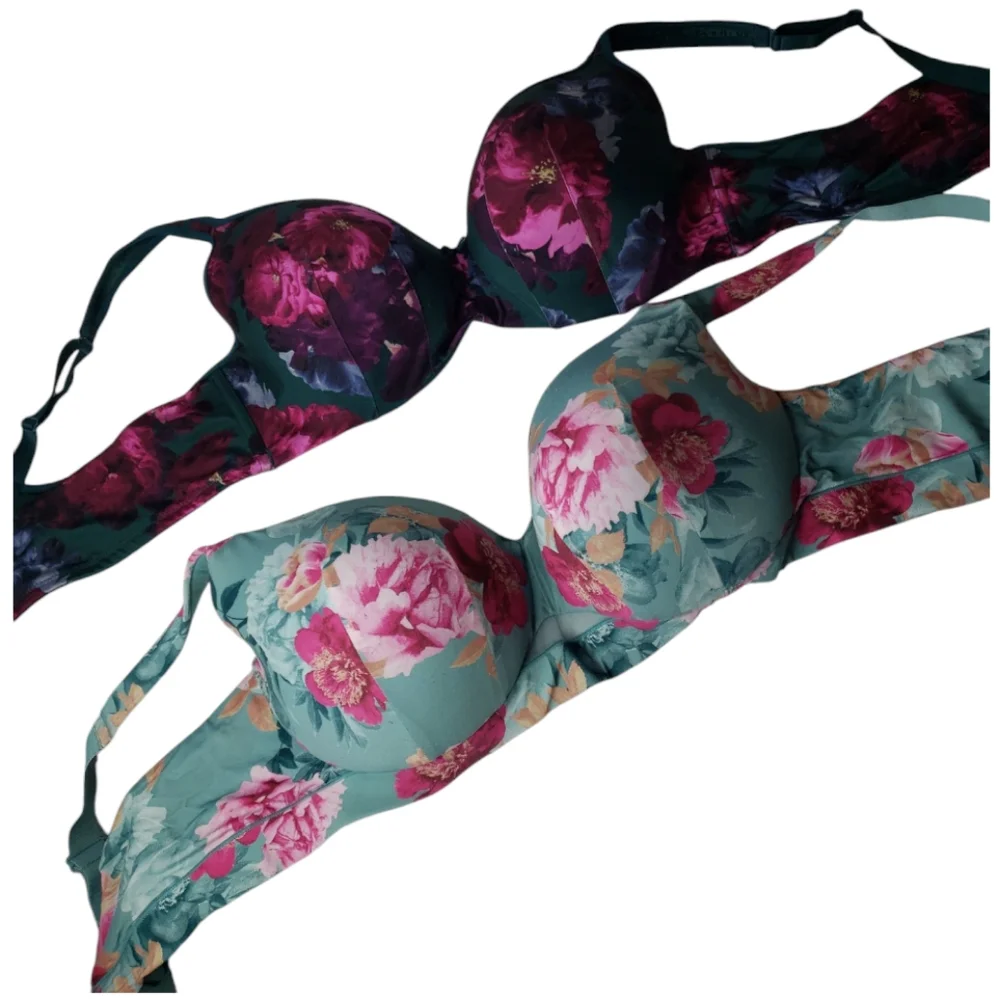Casique Intimates Bra 44 DD Comfort Bliss Light Balconette Floral Underwire Bra